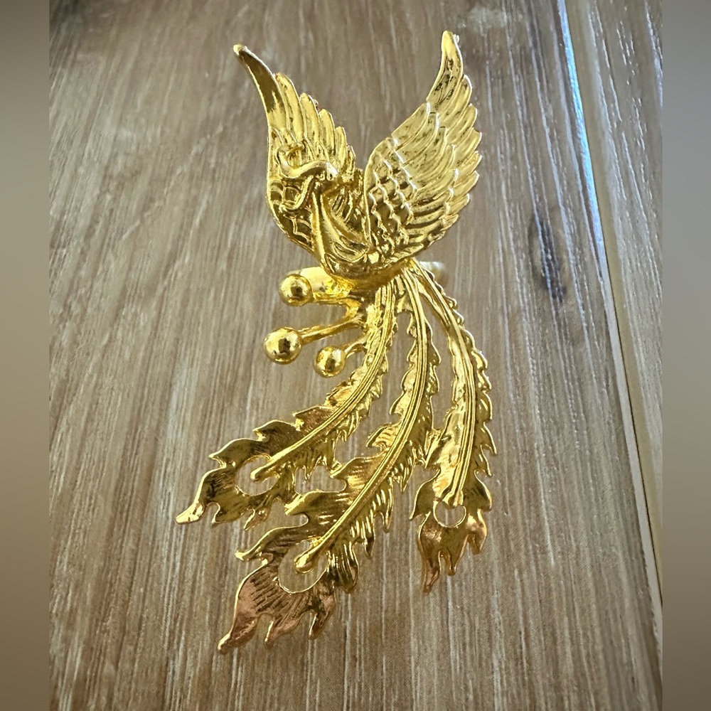 Peacock Statement Ring 8 (Adjustable) - image 1